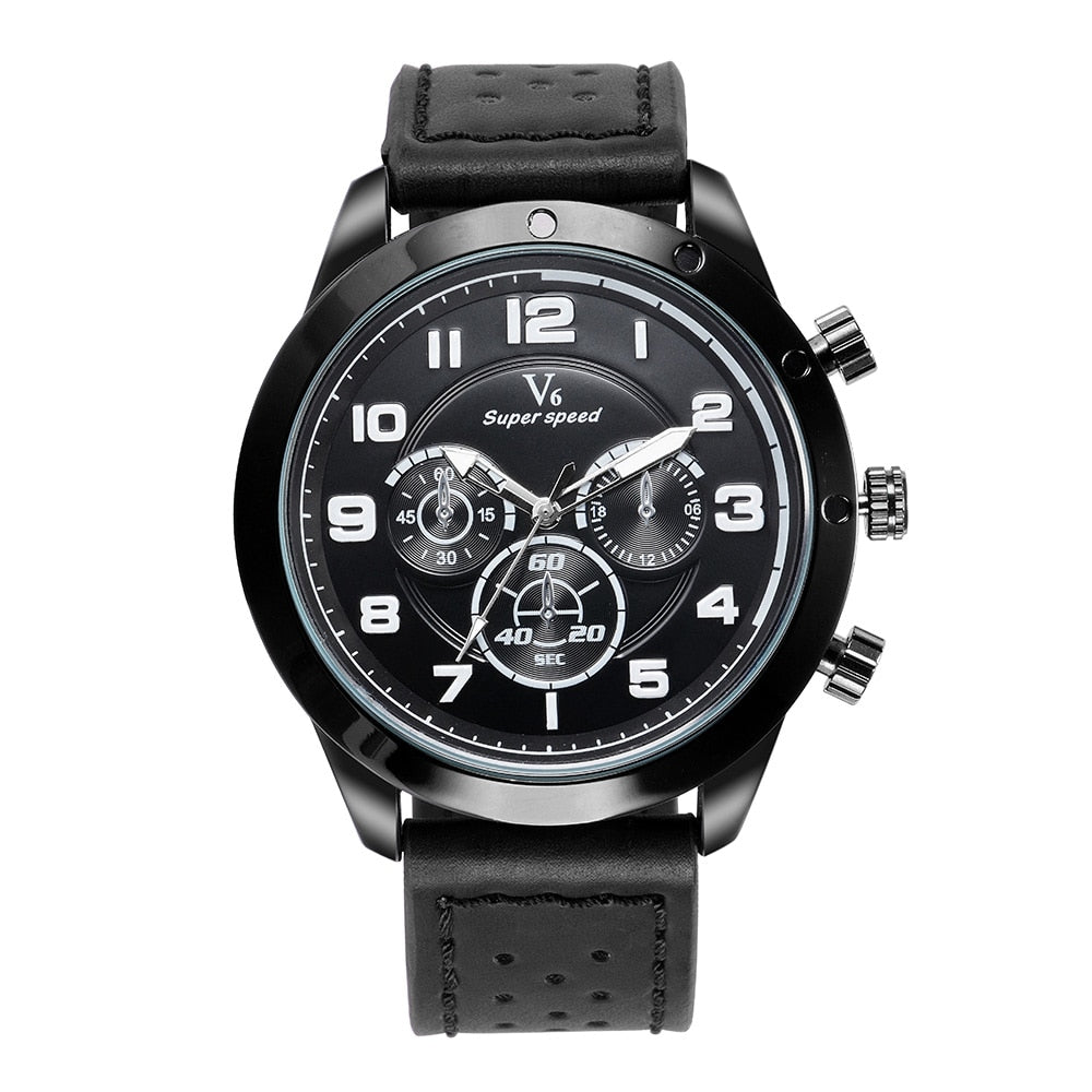 Leather Strap Male Wristwatch