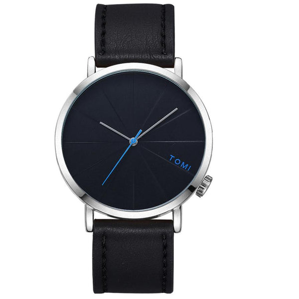 ☆tomi☆ TOMI Business Quartz Watch, 42mm Alloy Case, Leather Band, Day