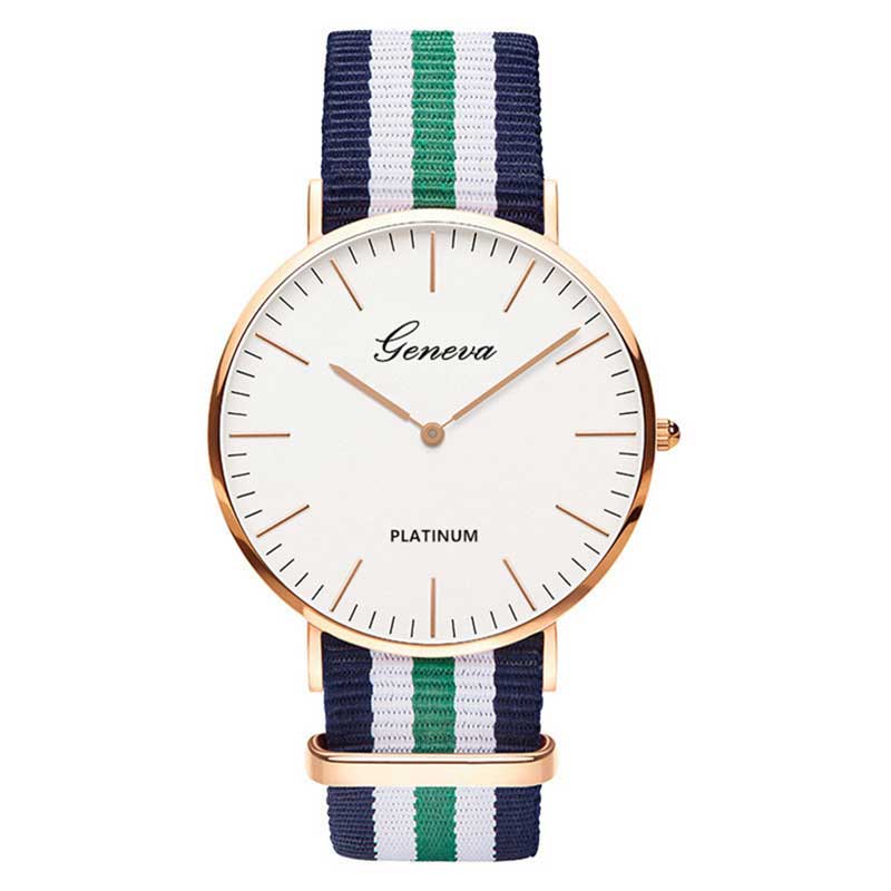Geneva Nylon Wrist Watch Striped