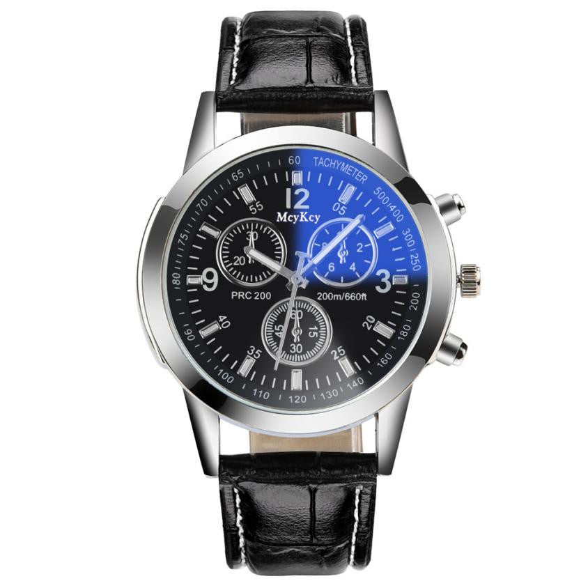 Casual Blue Ray Glass Wristwatch